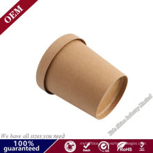 Disposable Take Away Hot Soup Bowls, Paper Take out Containers Kraft Paper Soup Cup with Paper Lid